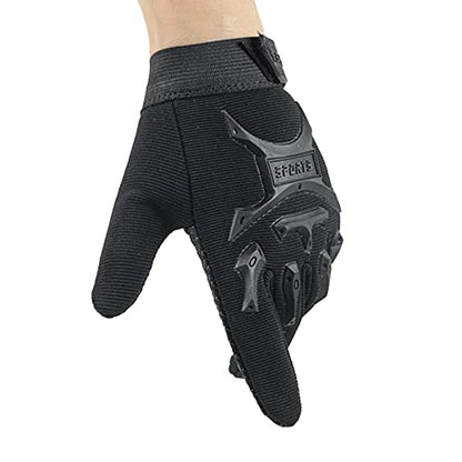 Long Keeper Kids Cycling Tactical Gloves – Boys Sport Climbing Fishing Gloves Anti Slip Full Finger Gloves - color: Black, size: Small