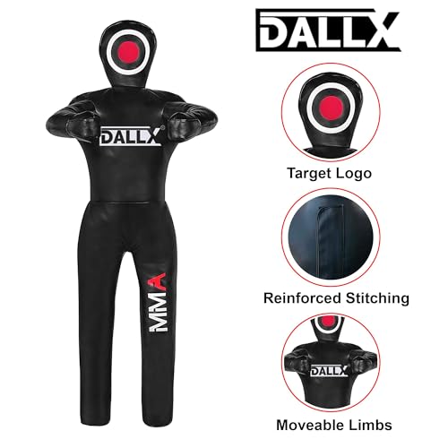 DALLX MMA Grappling Dummy for Judo Karate Throwing Brazilin JIU Jitsu Wrestling Submission Punching Bag for Self Defense Fitness Training Dummy – UNFILLED - size: 4FT