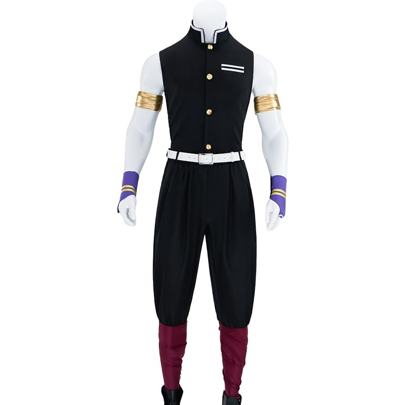 Men Cosplay Anime Movie Costumes Black Team Uniform with Gloves Full Set For Halloween Party - size: Small