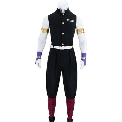 Men Cosplay Anime Movie Costumes Black Team Uniform with Gloves Full Set For Halloween Party - size: Small