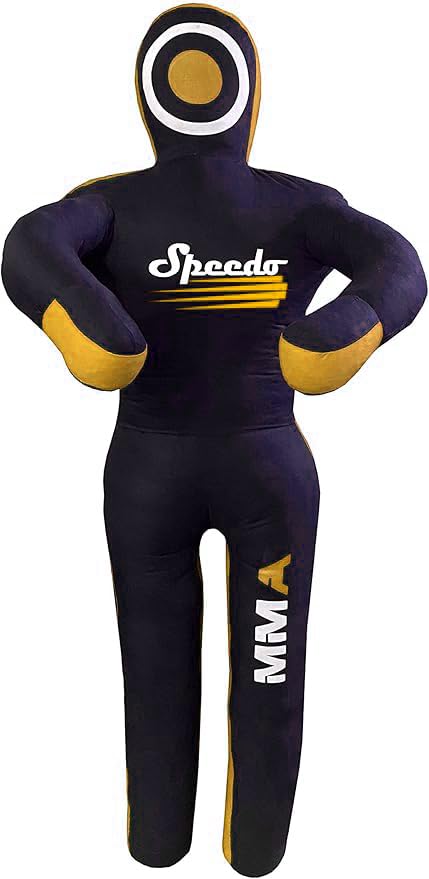 MMA Grappling Dummy Brazilian JIU Jitsu BJJ Punching Bag for Self Defense Wrestling Judo Karate Boxing Throwing Standing Position - UNFILLED - color: Black Yellow, size: 6ft