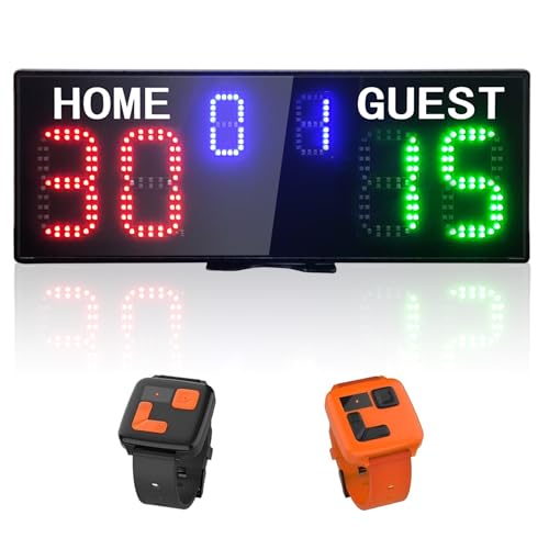 YZ LED Electronic Scoreboard with Watch Control, Digital Scoreboard with Remote, Portable Scoreboard Basketball, Digital Tennis Score Keeper for Net, Scoreboard for Outdoor Games - style: scoreboard