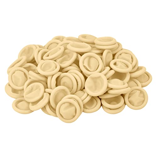 100 Pcs Finger Cots, Disposable Finger Protectors, Latex Anti-Static Finger Tip Rubber Protect Keeping Dressing Dry and Clean (Medium, Yellow) - color: Yellow