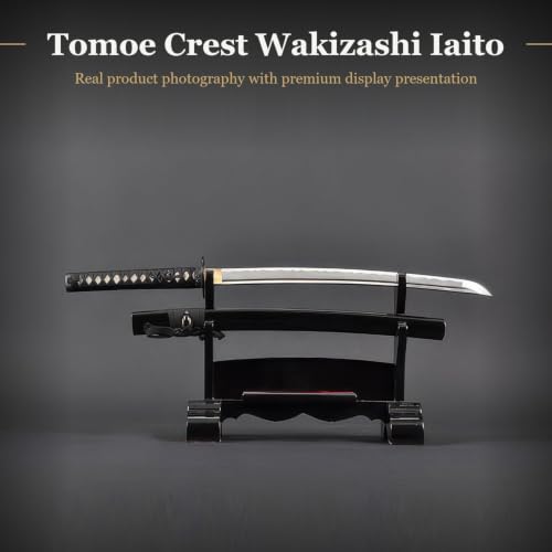 Wakizashi Iaito, Unsharpened Aluminum Alloy Iaido Training Sword - style: Tomoe Crest