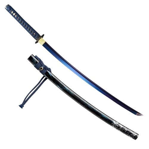 Authentic Japanese Katana Sword - Exquisite Craftsmanship Real Katana, High Toughness katanas - color: 1060 Purple