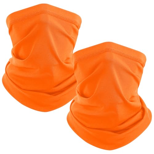 TICONN Neck Gaiter for Men Women, Cooling Bandana Face Mask Cover Gator - color: 2 Orange, style: Quick Dry