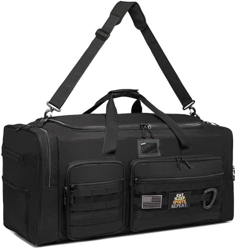135L Extra Large Duffle Bag, Heavy Duty Sports Gym Travel Duffel Bag - color: Black