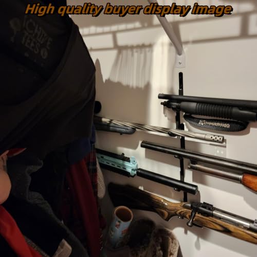 HEKAGURA Metal Gun Rack Storage Rifles Shotgun Hooks Wall Mount Hangers for Any Rifles Shotguns Archery Bow with Soft Padding and Heavy Duty Steel… - color: 8Pack Black