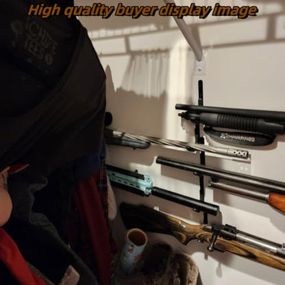 HEKAGURA Metal Gun Rack Storage Rifles Shotgun Hooks Wall Mount Hangers for Any Rifles Shotguns Archery Bow with Soft Padding and Heavy Duty Steel… - color: 8Pack Black