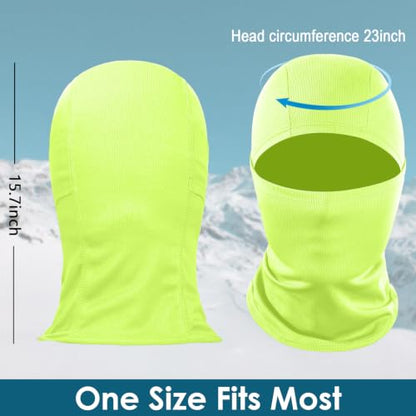 Achiou Ski Mask for Men and Women, Lightweight UV Balaclava Face Cover - color: Fluorescent