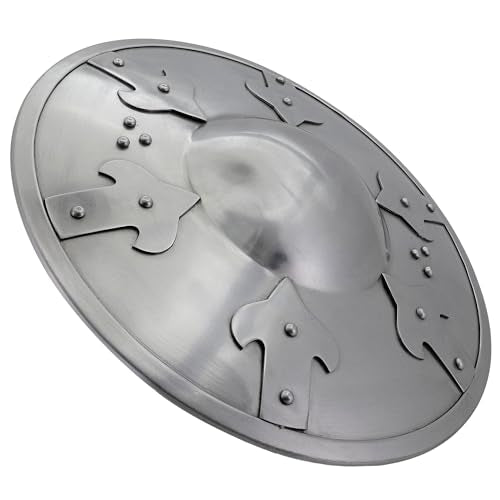 Armory Replicas™ - Battle-Ready Medieval Buckler Shield - 16-Gauge Steel Construction - Functional & Stylish - color: Silver, style: Design 1