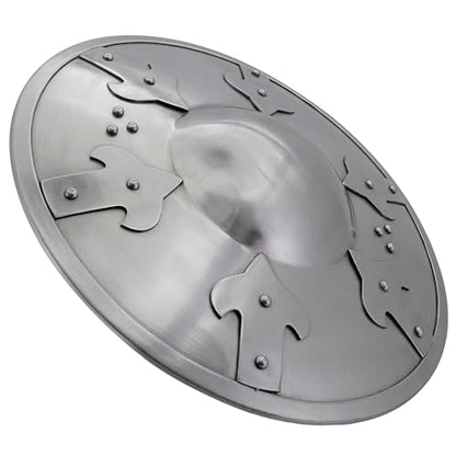 Armory Replicas™ - Battle-Ready Medieval Buckler Shield - 16-Gauge Steel Construction - Functional & Stylish - color: Silver, style: Design 1