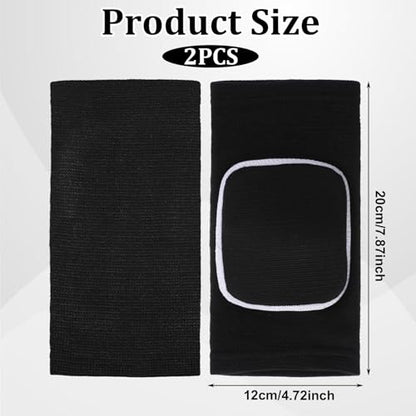 1 Pair Elbow Pads with Thicken Sponge Pad, Black Breathable Protective Volleyball Elbow Pads Fitness Arm Knee Protector Volleyball Sponge Support for Kids Men Women Elderly