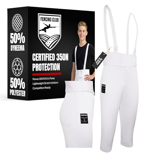Kids Fencing Pants 350N, Novus Breathable Lightweight Stretch Knickers for Foil Epee & Saber Competition Ready - size: 140, style: Right Hand
