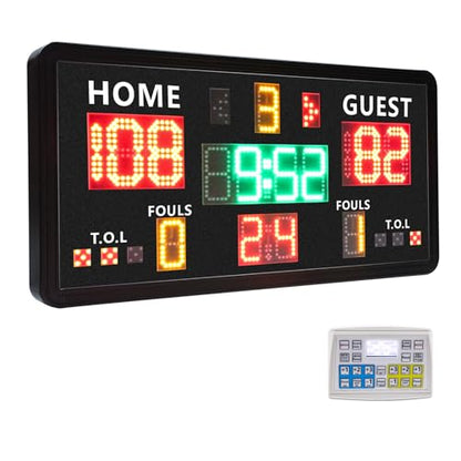 Large Electronic Scoreboard with Shot Clock Control,Panel Contorl