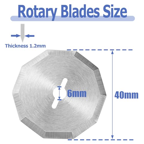 Mesee 3PCS Rotary Cutter Replacement Blades Cordless Electric Scissors Cutting Blades Cardboard Rotary Cutter Blade Refill for Leather Fabric Package Carpet Plastic Box Cutting