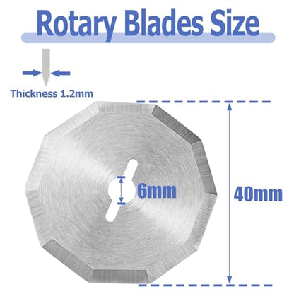 Mesee 3PCS Rotary Cutter Replacement Blades Cordless Electric Scissors Cutting Blades Cardboard Rotary Cutter Blade Refill for Leather Fabric Package Carpet Plastic Box Cutting