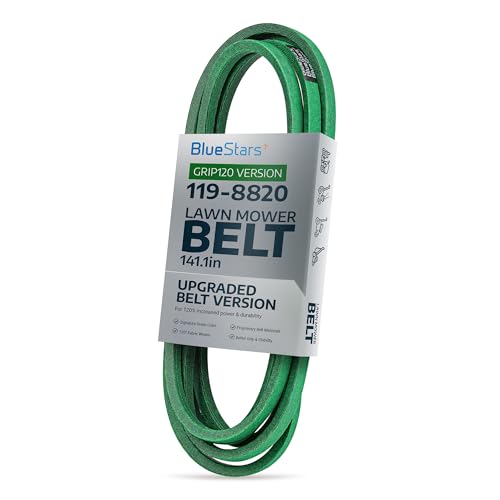 [Upgraded Grip120] BlueStars 119-8820 Deck Belt 1/2" x 141.1" - size: 119-8820, style: Grip120