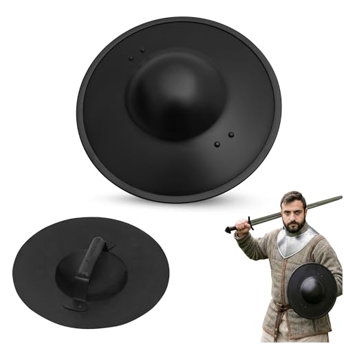 Lord of Battles Late Medieval Steel Buckler Archers Combat Buckler Shield Handmade Medieval Fencing Buckler Shield - style: Blackened Buckler