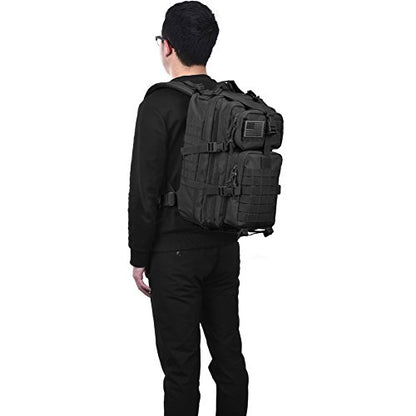 REEBOW GEAR Tactical Backpack for Men Army Molle Military Style Assault Pack Bug Bag Backpacks Daypack (34L Black) - color: 01 Black