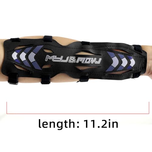 11.2in Long/6.7in Short Armguard Professional Competition Archery Bow Range with 4-Strap/2-Strap Buckles Shooting Practice Guard Nylon Carbon Forearm Protector Arm Guard - size: Black Long
