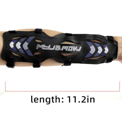 11.2in Long/6.7in Short Armguard Professional Competition Archery Bow Range with 4-Strap/2-Strap Buckles Shooting Practice Guard Nylon Carbon Forearm Protector Arm Guard - size: Black Long
