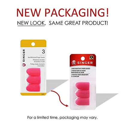 SINGER 00195 Heat Resistant Protective Finger Guards, 3-Count, Pink