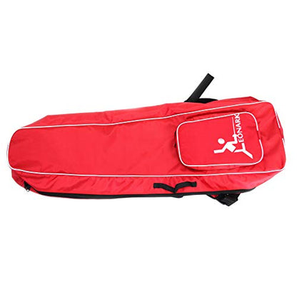 LEONARK Fencing Draw-bar Wheel Bag for Epee Saber and Foil - Hema Sword Bag Trolley Case for Fencing Suit and Mask - color: Red a