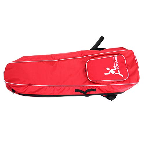 LEONARK Fencing Draw-bar Wheel Bag for Epee Saber and Foil - Hema Sword Bag Trolley Case for Fencing Suit and Mask - color: Red a