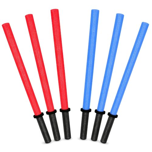 Liberty Imports 29-Inch Pool Noodles Foam Saber Toy Light Swords - Kids Bulk Party Favors - Ideal for Pools, Backyard, Summer Outdoors Play (6 Pack)