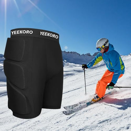 3D Protective Padded Shorts for Snowboard, Ski and Skate, Protection Pads for Tailbone, Hip, and Butt, Crash Pad - size: X-Small