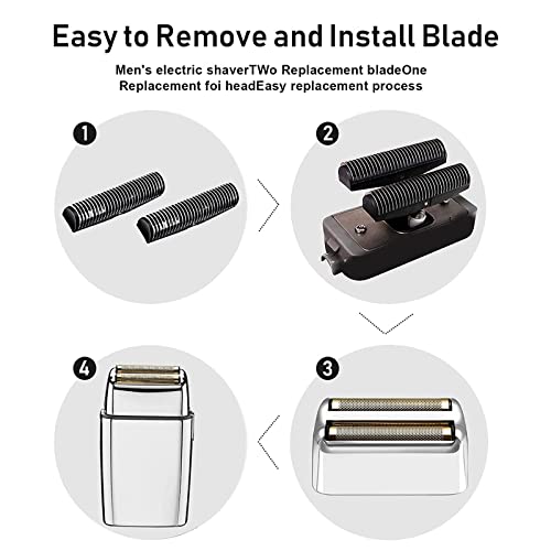 Shaver Replacement Foil and Cutters compatible with BaBylissPRO Barberology Double FXFS2 (2PC Silver) - color: 2PC Silver