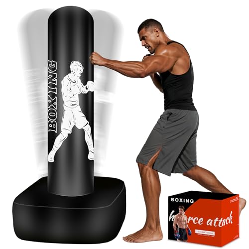 Freestanding Puncing Bags for Adults Teens, Heavy Bag with Stand - color: White Athlete - Accessories Not Included