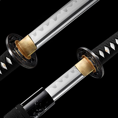 Traditional Heat/Clay Tempered Hand Forged Katana Sword | Real 1060/1095 T10 High Carbon Steel Sharp Full Tang Katanas | Practical Authentic Japanese Samurai Swords - color: Muramasa