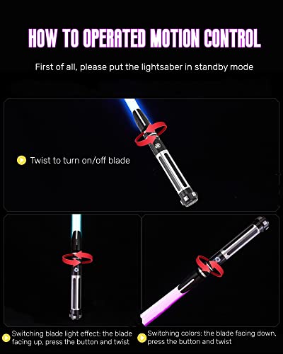 Dueling light saber , Motion Control Light Sabers for Adults,Smooth Swing Light Saber with 16 Sound Fonts ,RGB 12 Colors Changeable, Metal Hilt for Halloween Cosplay Party, Xmas Gift, Rose Gold,S9 - color: Rose Gold