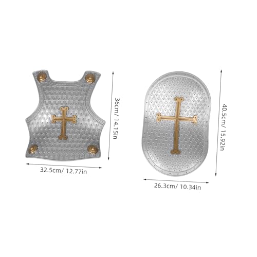 FRCOLOR 1set Lightweight Compact Boys and Girls Knight Costume Set Toy Shield Armour Helmet Sword