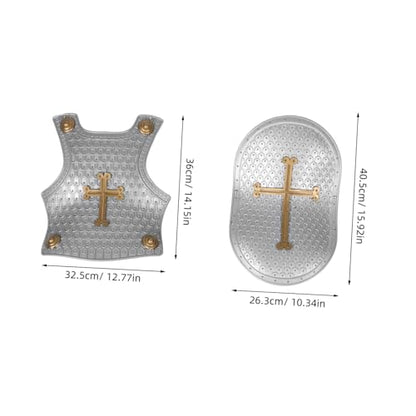 FRCOLOR 1set Lightweight Compact Boys and Girls Knight Costume Set Toy Shield Armour Helmet Sword