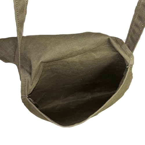 Exos Waxed Canvas Haversack Bushcraft Shoulder Bag - Durable Canvas Messenger Bag - Foraging Bag, Gardening Bag, 2 Sizes - style: Antique Olive Small