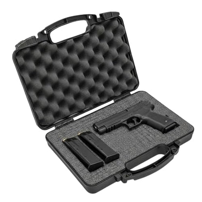 TSA Hard Pistol Case, Crushproof Pick and Pluck Foam Handgun Revolver Case - color: Black