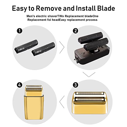 Shaver Replacement Foil & Cutters Compatible with BaBylissPRO Barberology Double FXFS2G(Gold) - color: 1PC Gold