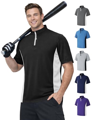Men’s Cage Jacket Baseball Windbreaker Lightweight Batting Practice Pullover for Training Water-Resistant Jacket - color: Black, size: Medium