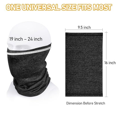 TICONN Neck Gaiter for Men Women, Cooling Bandana Face Mask Cover Gator - color: 4 Heather Black, style: Quick Dry