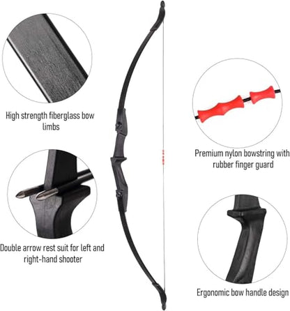 LWANO Archery Recurve Bow and Arrow Set for Adults/Youth/Teens Beginners - size: 30lbs