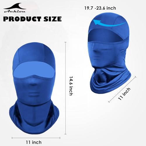Achiou Ski Mask Balaclava Shiesty, Cooling Ice Silk Motorcycle Face Cover - color: Royal Blue