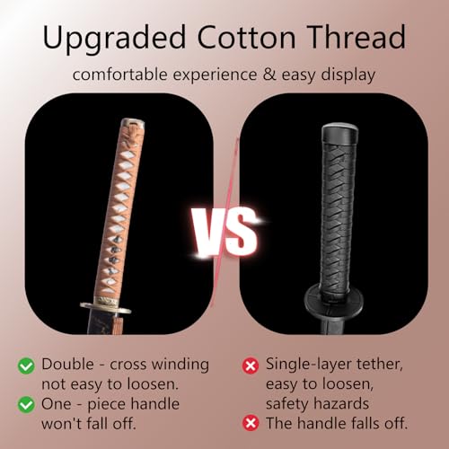 Handmade Sharp Katana, Traditional Clay Tempered 1060/9260/T10 Steel, Full Tang Real Katana Sword, Authentic Japanese Craft Samurai Sword - color: Brown