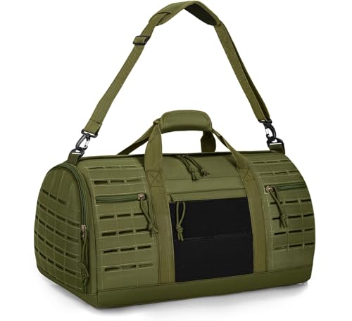 GMAK Military Tactical Duffle Bag for Men, 40L Sports Gym Bag Carry on Bag - color: Army Green