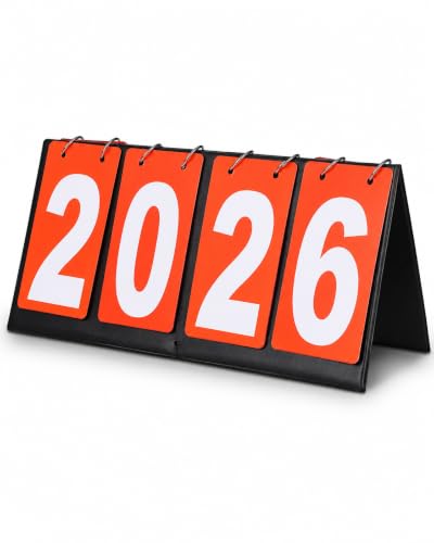 VANZACK Scoreboard Score Keeper Score Flipper,Table Top Scoreboard for Volleyball Basketball Table Tennis Badminton Sports - color: Red