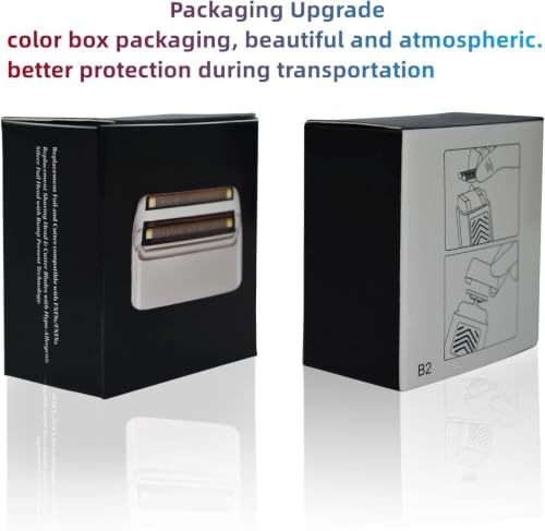 Replacement Heads Foil & Cutters Compatible with BaBylissPRO FXFS2 Shaver - color: 3 gold