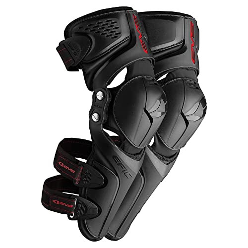 EVS Epic Knee Guard Full Shin & Patella Coverage, Black/Black, S/M