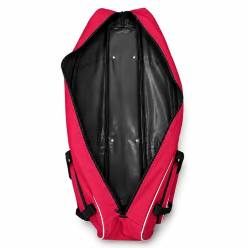 Fencing Bag with Wheels, Rolling Fencing Bag for Foil Epee Saber, Long Sword Carrier for HEMA and Fencing Gear, Side Pocket and Carry Handles - color: Hot Pink